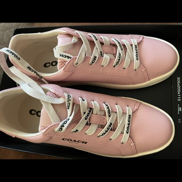 Coach Shoes | Coach Clip Leather Low Top Tennis Shoes Pink - Size 6 - Picture 8 of 12